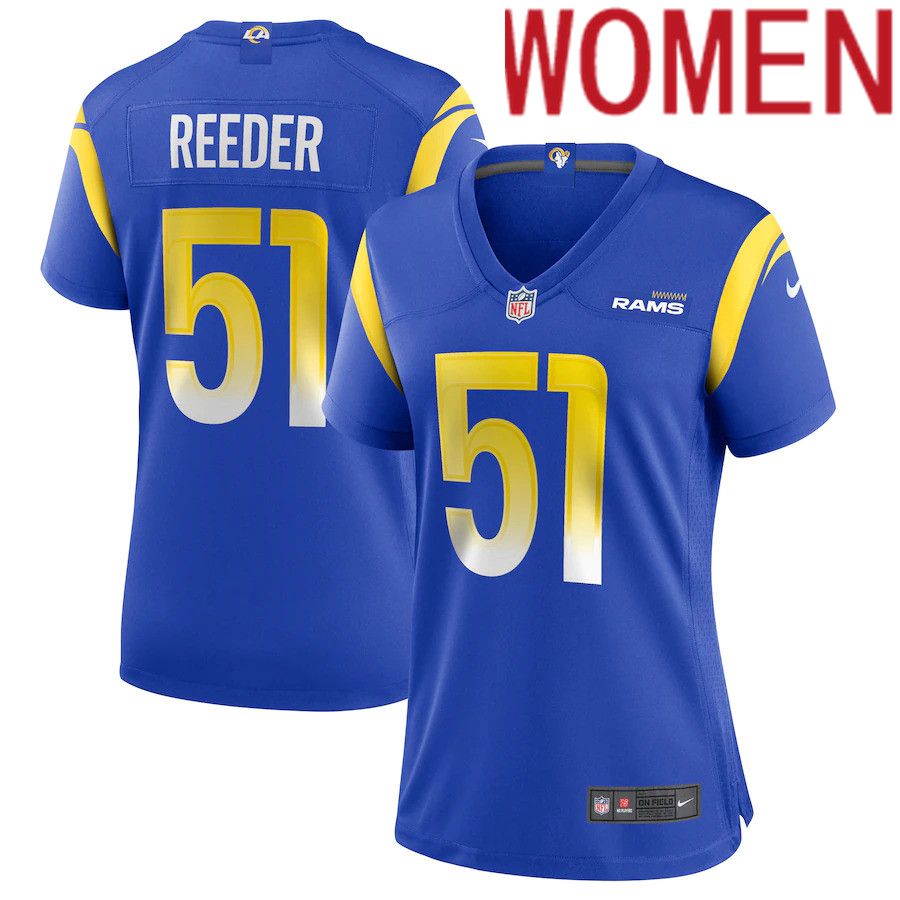 Women Los Angeles Rams 51 Troy Reeder Nike Royal Game NFL Jersey